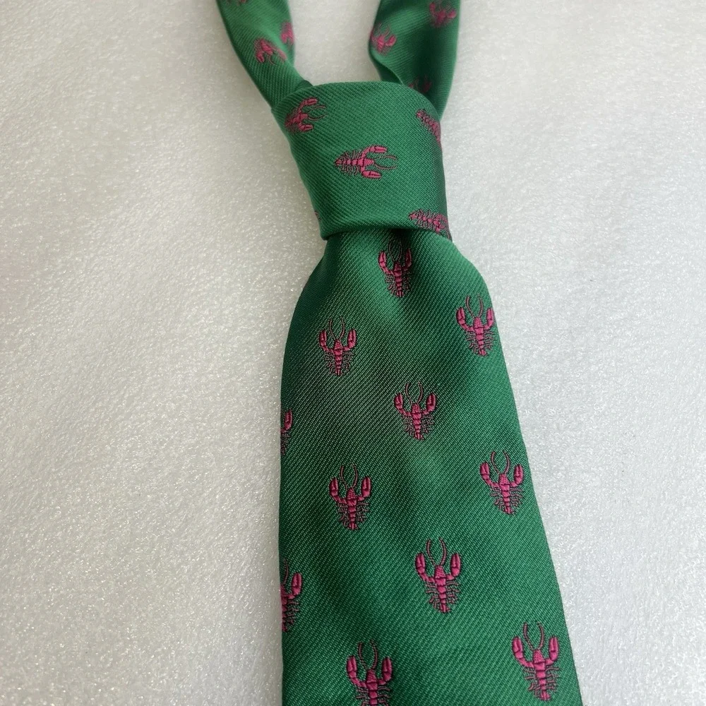 Polo Ralph Lauren Junior Hand Made in Italy 100% Silk Green Necktie with Lobster